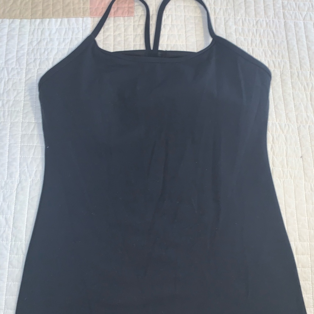 Lululemon Black Strappy Back Tank Top Size 8 Athletic Yoga‎